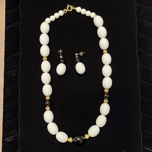 Elegant beaded necklace with matching earrings